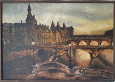 "Paris" başlıklı Tablo Dejan Gulicoski tarafından, Orijinal sanat, Petrol Ahşap Sedye çerçevesi üzerine monte edilmiş