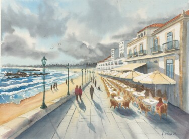 제목이 "StormyDayInPortugal"인 미술작품 Heike Cardoso로, 원작, 수채화