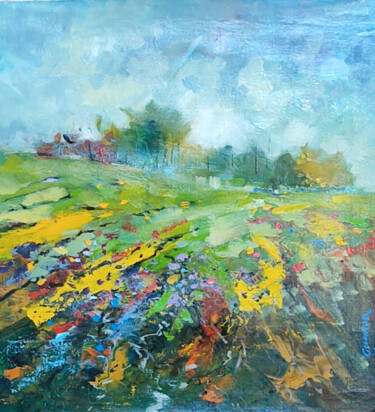 Pintura titulada "Paisaje abstracto" por Manuel Santiago García Cabeza, Obra de arte original, Oleo