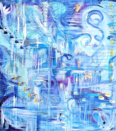 Painting titled "Vivace-Ethereal Blu…" by Igor Kotnik, Original Artwork, Acrylic Mounted on Wood Stretcher frame