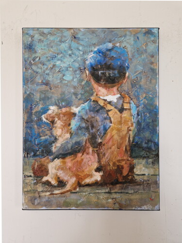 Painting titled "Dreamers" by Sergey Makhov, Original Artwork, Acrylic Mounted on Wood Stretcher frame