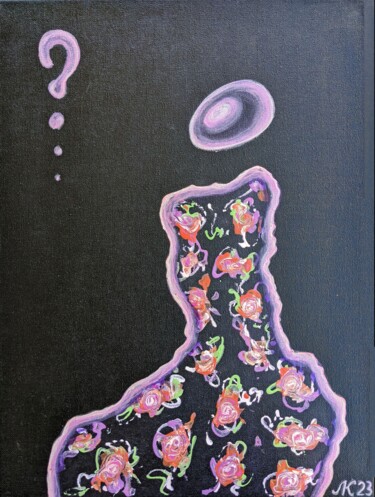 Peinture intitulée "Questions" par Lena Kolambet, Œuvre d'art originale, Acrylique Monté sur Châssis en bois