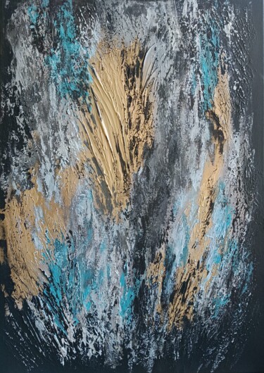 Painting titled "Abstraction" by Yuliya Zhuk, Original Artwork, Acrylic Mounted on Wood Stretcher frame