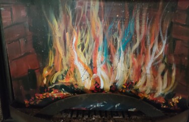 绘画 标题为“Feu de bois” 由Geneviève Baud Caizergues, 原创艺术品, 丙烯