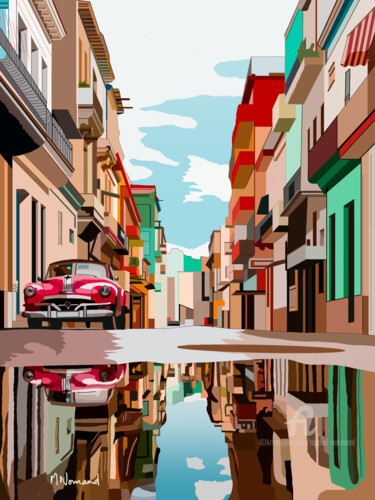 2024-07-09 Cuba La Havane après l’orage Arts numériques intitulée "2024-07-09 Cuba La…" par Michel Normand, Œuvre d'art originale, Peinture numérique