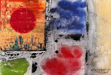 "Soleil couchant" başlıklı Tablo J-Ph Verselin tarafından, Orijinal sanat, Sprey boya Ahşap Sedye çerçevesi üzerine monte ed…