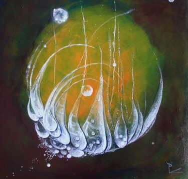 Peinture intitulée "au delà de l'eau" par Patricia Blondel, Œuvre d'art originale, Acrylique Monté sur Châssis en bois