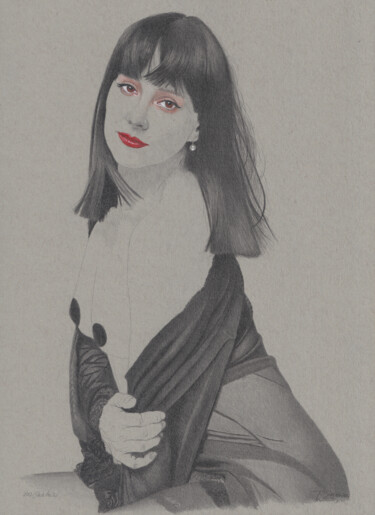 Disegno intitolato ""Black Nr. 32 (21:0…" da Walter Roos, Opera d'arte originale, Matita