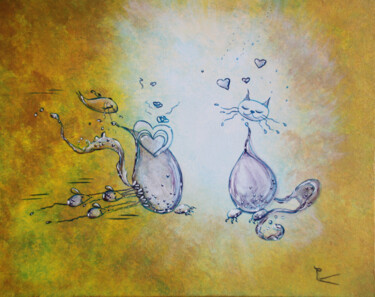 Peinture intitulée "un petit coup de po…" par Patricia Blondel, Œuvre d'art originale, Acrylique Monté sur Châssis en bois