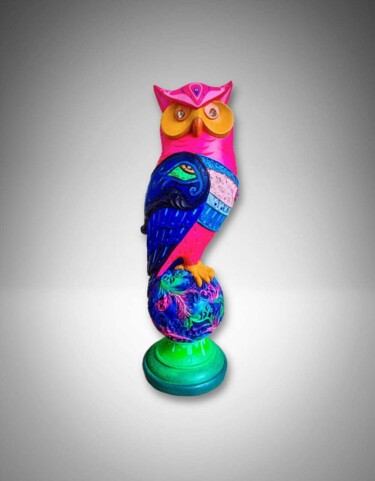 Sculptuur getiteld "Buhowl Colowl" door Mariano Toper (Macumbia), Origineel Kunstwerk, Acryl