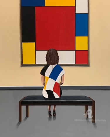 Peinture intitulée "Madame Mondrian" par Paddy Manlay (Paddy), Œuvre d'art originale, Acrylique Monté sur Châssis en bois
