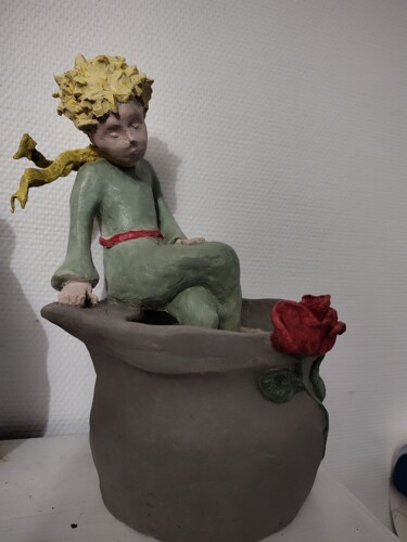 Sculpture intitulée "DEUX : Le petit Pri…" par Ma Chaloupe, Œuvre d'art originale, Argile