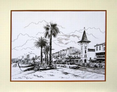 Dessin intitulée "Le Cros de Cagnes" par Marcel Boos, Œuvre d'art originale