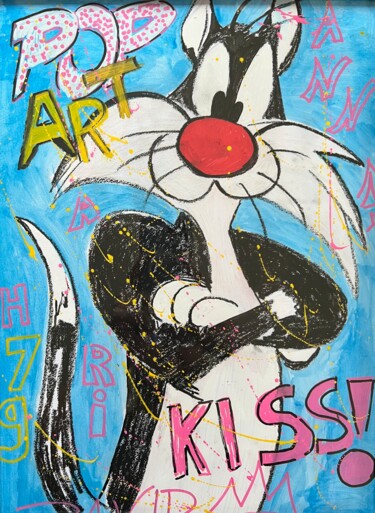 Peinture intitulée "Silvester" par David Harianna, Œuvre d'art originale, Pastel Monté sur artwork_cat.