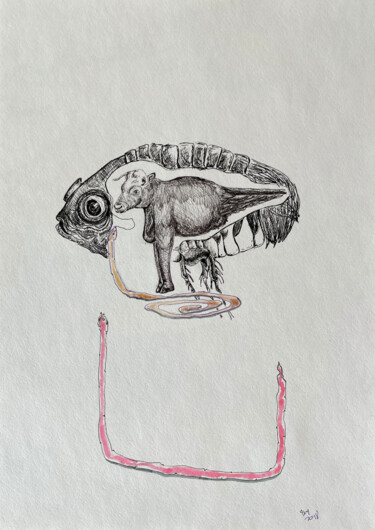 图画 标题为“2I7r / The body in…” 由Leni Smoragdova, 原创艺术品, 标记