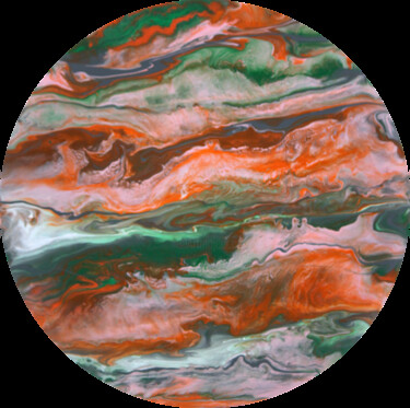 06 (June) in the Alps/ Acrylic painting/ Fluid Art Malarstwo zatytułowany „06 (June) in the Al…” autorstwa Krsart, Oryginalna praca, Akryl