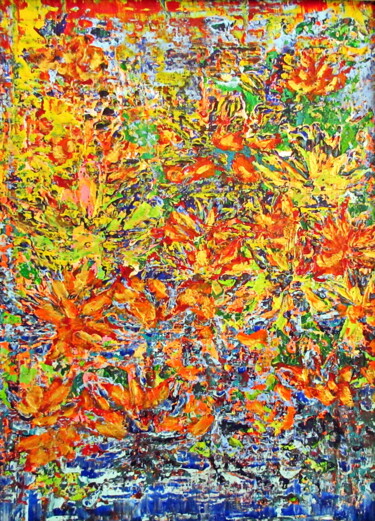 「GOLDEN WATER LILIES…」というタイトルの絵画 Tomo Gorjancによって, オリジナルのアートワーク, アクリル