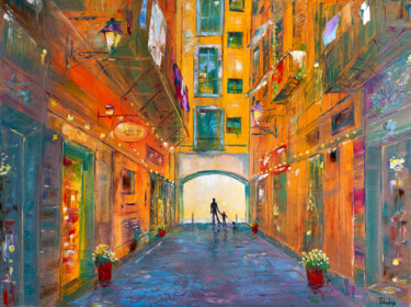 Painting titled "In the Heart of Bar…" by Natalia Shchipakina, Original Artwork, Oil Mounted on Wood Stretcher frame