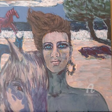 Peinture intitulée "Douceurs marines" par Clotilde Lienhardt (CLO), Œuvre d'art originale, Acrylique Monté sur Châssis en bo…