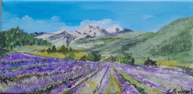 Peinture intitulée "champs de lavande v…" par Lise Buissart, Œuvre d'art originale, Acrylique