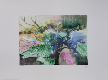 Peinture intitulée "Balade irisée dans…" par Pascale Rodriguez, Œuvre d'art originale, Aquarelle