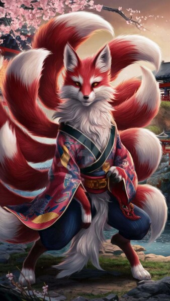 数字艺术 标题为“renard asiatique” 由Caprice, 原创艺术品, AI生成的图像