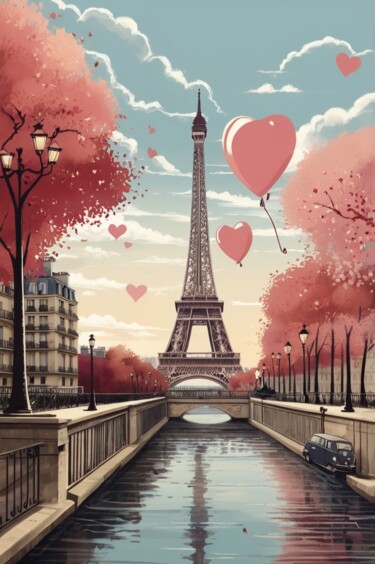 제목이 "heart of Paris"인 디지털 아트 Caprice로, 원작, AI 생성 이미지