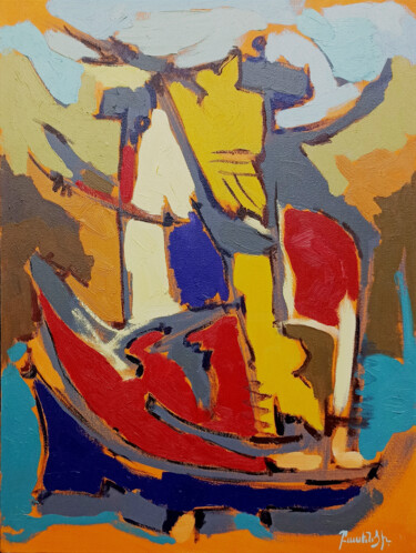 Ascent of Colors Painting titled "Ascent of Colors" by Artyom Basenci, Original Artwork, Oil Mounted on Wood Stretcher frame