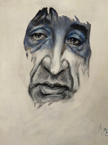 Frunzik Mkrtchyan. Blue pain and gray powerlessness Schilderij getiteld "Frunzik Mkrtchyan.…" door Argishti Mesropyan, Origineel Kunstwerk, Olie