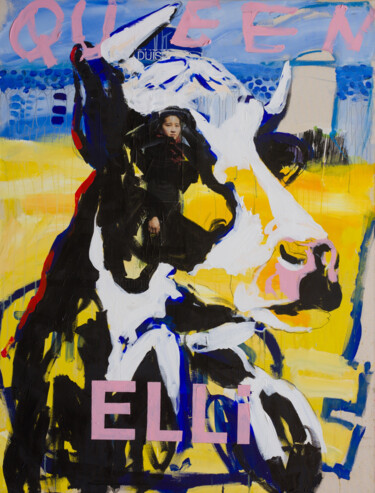 Malerei mit dem Titel "Queen Elli" von Stephan Geisler, Original-Kunstwerk, Acryl