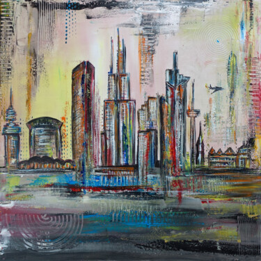 Frankfurt Skyline Römer Göthehaus Westend Commerztower Peinture intitulée "Frankfurt Skyline R…" par Burgstallers-Art - Alexandra Brehm, Œuvre d'art originale, Acrylique Monté sur…