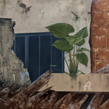 Schilderij getiteld "Komposition I" door Unai Etxebarria, Origineel Kunstwerk, Olie