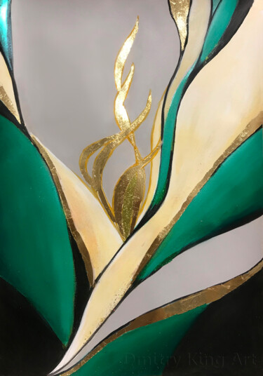 Green Enchantment 绘画 标题为“Green Enchantment” 由Dmitry King, 原创艺术品, 丙烯 安装在木质担架架上