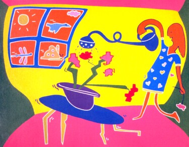 Peinture intitulée "MATIN ZÉROZOÏSTE" par François-Pierre Bleau (Dit Zéro Zoo), Œuvre d'art originale, Huile