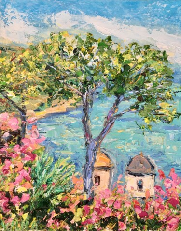 Painting titled "Ravello Amalfi Coas…" by Vilma Gataveckiene, Original Artwork, Oil
