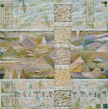 Painting titled "Paisatge26" by Jose María Cal, Original Artwork, Oil Mounted on Wood Stretcher frame