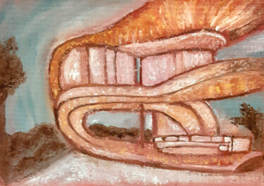 Architecture of the future #5 Peinture intitulée "Architecture of the…" par Poly, Œuvre d'art originale, Huile Monté sur Panneau de bois