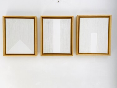 Lines of Contemplation, Triptych, acrylic, white, abstract Malerei mit dem Titel "Lines of Contemplat…" von Olivia Maro, Original-Kunstwerk, Acryl Auf Keilrahmen aus Holz montiert
