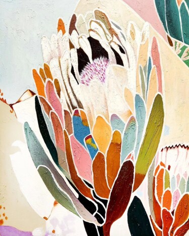 Painting titled "Colorful Blossom" by J. Woko, Original Artwork, Acrylic