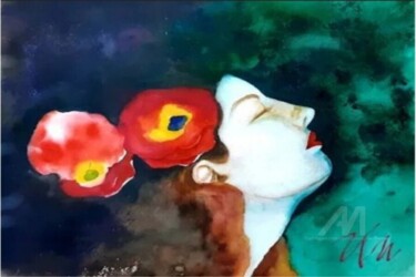 绘画 标题为“Serenity in Bloom(P…” 由Yeon-Gyeong Seo (Seo), 原创艺术品, 水彩