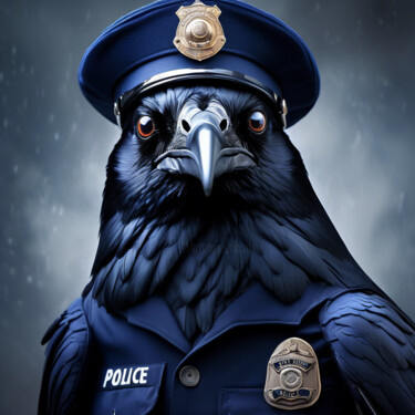 You are under arrest ! 数字艺术 标题为“You are under arres…” 由Benjamin De Glimme, 原创艺术品, 数字油画 安装在木质担架架上