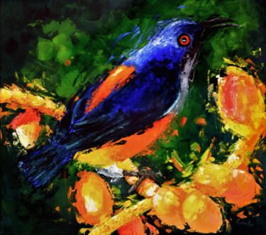 Peinture intitulée "Colorful Singing" par Lubosh Valenta, Œuvre d'art originale, Acrylique Monté sur Châssis en bois