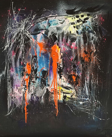 Peinture intitulée "La pianiste - table…" par Âme Sauvage, Œuvre d'art originale, Acrylique Monté sur Châssis en bois