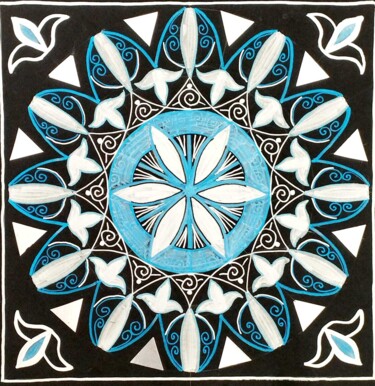 「LA ROUE DU TEMPS」というタイトルの描画 Karima Crespによって, オリジナルのアートワーク, アクリル