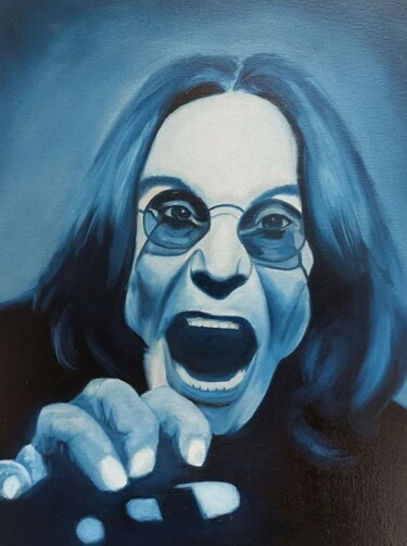 Pittura intitolato "Ozzy Osbourne" da Sulser-Art, Opera d'arte originale, Olio Montato su Telaio per barella in legno