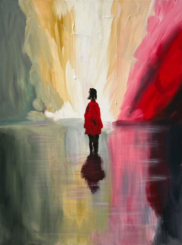 绘画 标题为“Red Coat” 由Daria Grinko, 原创艺术品, 丙烯