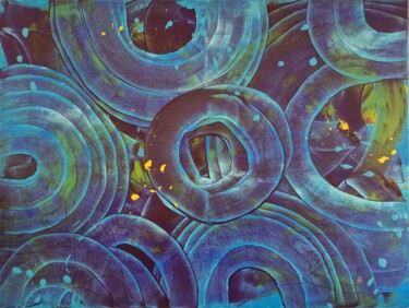 Painting titled "Galactic Dreams" by Anastasiia Doro, Original Artwork, Acrylic Mounted on Wood Stretcher frame