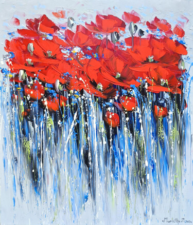 Blooming Passion Painting titled "Blooming Passion" by Marietta Martirosyan, Original Artwork, Oil Mounted on Wood Stretcher frame