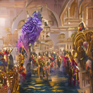 绘画 标题为“LE GRAND BAL” 由Christian Bucher, 原创艺术品, 丙烯 安装在木质担架架上