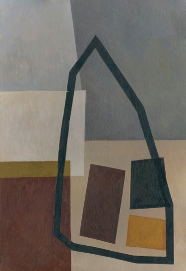 Schilderij getiteld "gray mountain" door Igor Barabash, Origineel Kunstwerk, Olie
